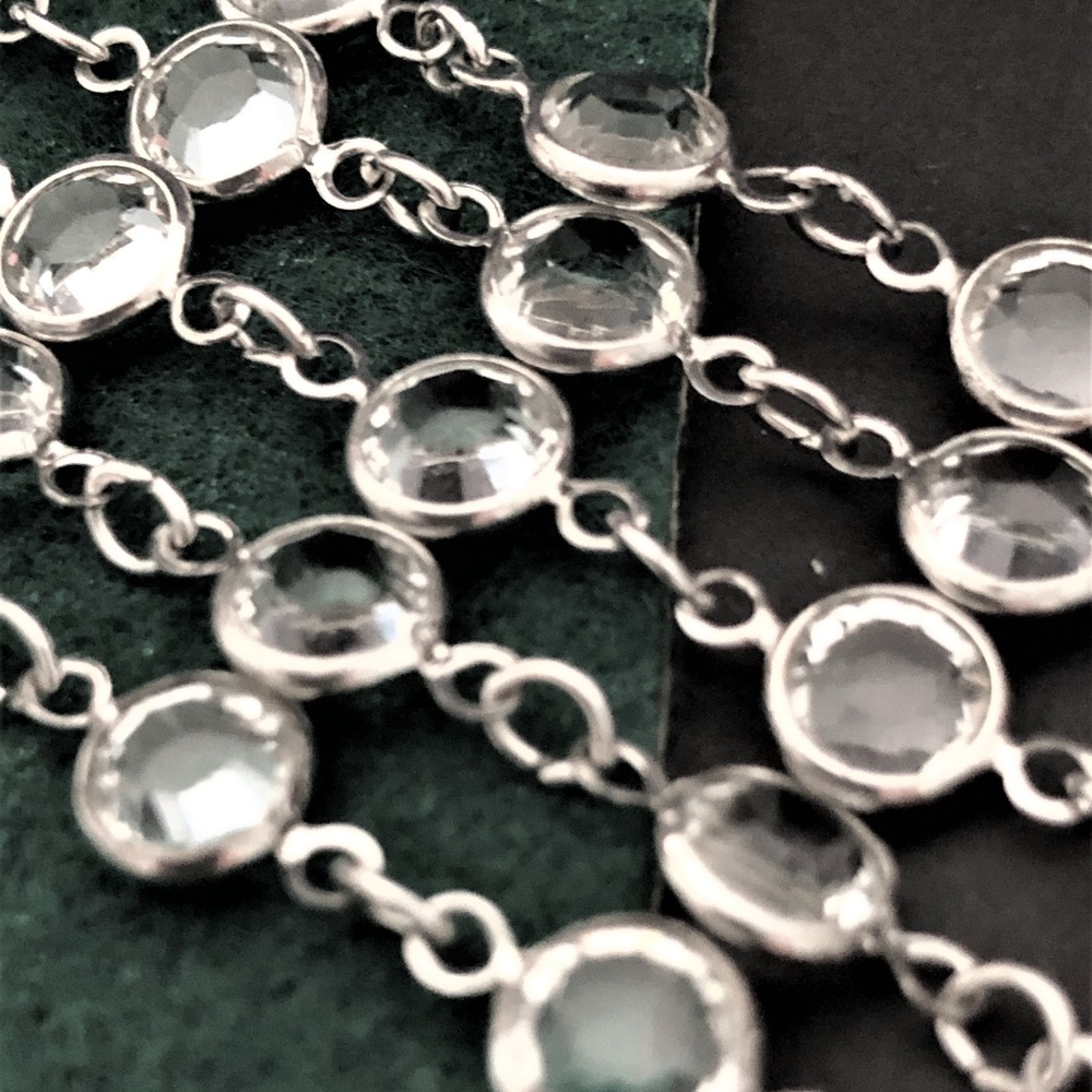 🔴 Silver link Crystal Vintage Bracelet - Picture 2 of 6